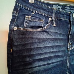 Massimo Women's Low Rise Medium Dark Wash Skinny Curvy Fit Jeans Size 4